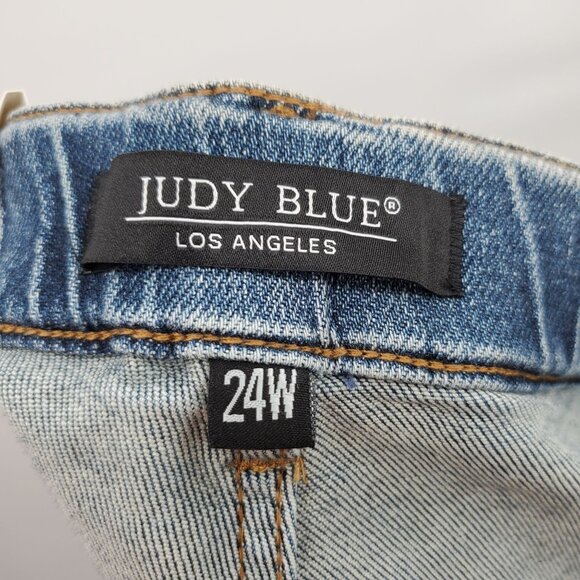 Judy Blue High Waist Jogger Jeans Denim Pants Women Size Plus 24W NWT Dark Wash - Picture 9 of 16